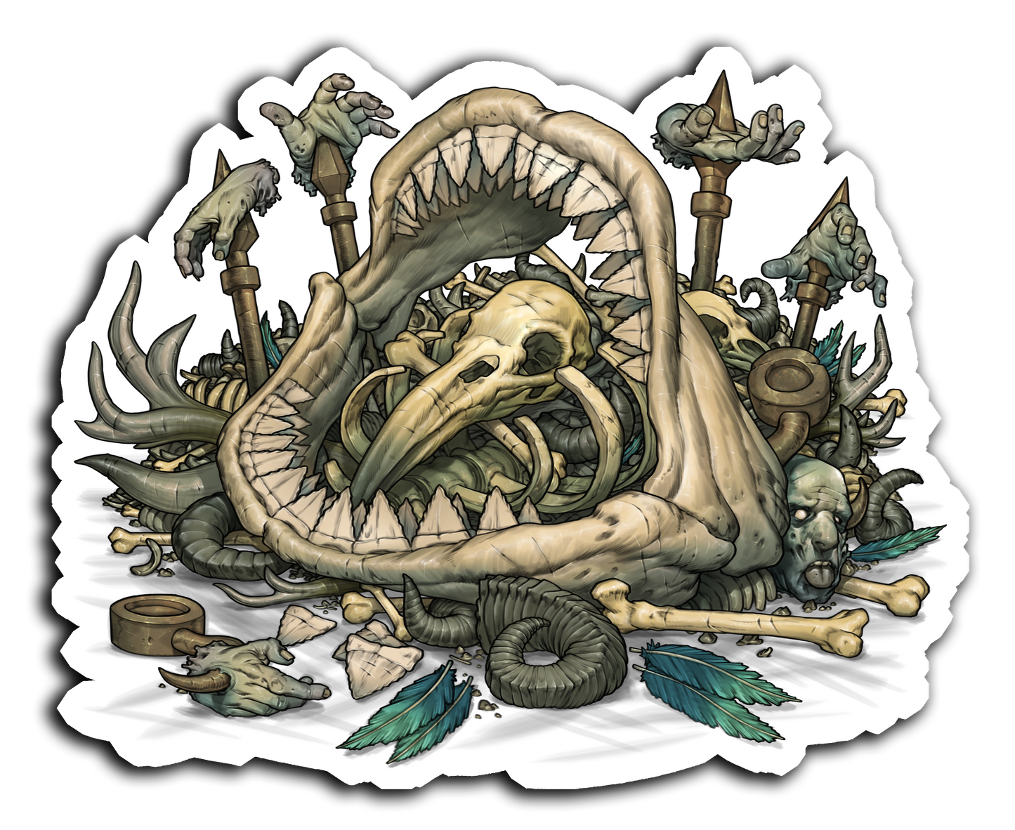 Dead Animal Bits Die Cut Vinyl Sticker